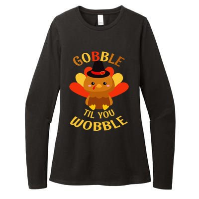 Gobble Til You Wobble Baby Thanksgiving Womens CVC Long Sleeve Shirt