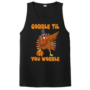 Gobble Til You Wobble Dabbing Turkey Thanksgiving PosiCharge Competitor Tank