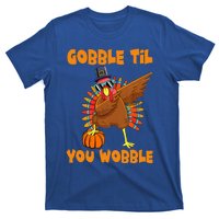 Gobble Til You Wobble Dabbing Turkey Thanksgiving T-Shirt