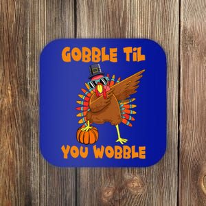 Gobble Til You Wobble Dabbing Turkey Thanksgiving Coaster