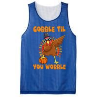 Gobble Til You Wobble Dabbing Turkey Thanksgiving Mesh Reversible Basketball Jersey Tank