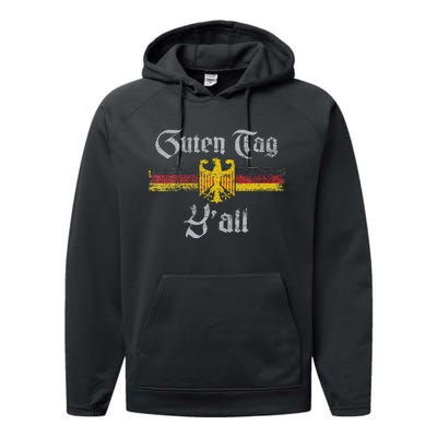 Guten Tag YAll Oktoberfest German Flag Eagle Prost Performance Fleece Hoodie