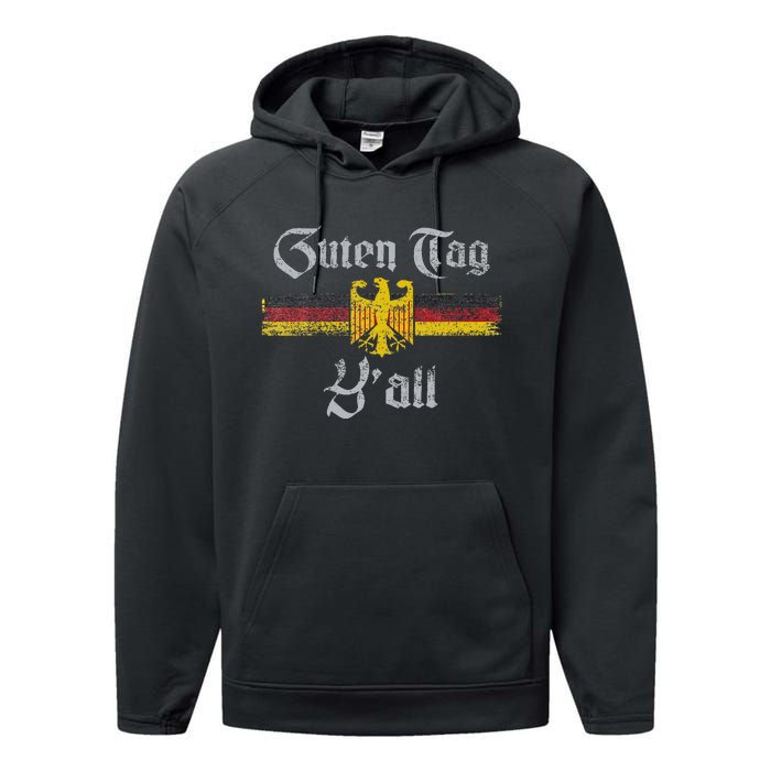 Guten Tag YAll Oktoberfest German Flag Eagle Prost Performance Fleece Hoodie