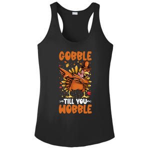 Gobble Till You Wobble Dabbing Turkey Funny Thanksgiving Gift Ladies PosiCharge Competitor Racerback Tank