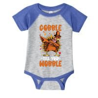 Gobble Till You Wobble Dabbing Turkey Funny Thanksgiving Gift Infant Baby Jersey Bodysuit