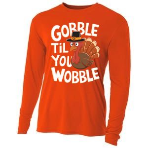 Gobble Til You Wobble Gift Gobble Gobble Thanksgiving Day Gift Cooling Performance Long Sleeve Crew