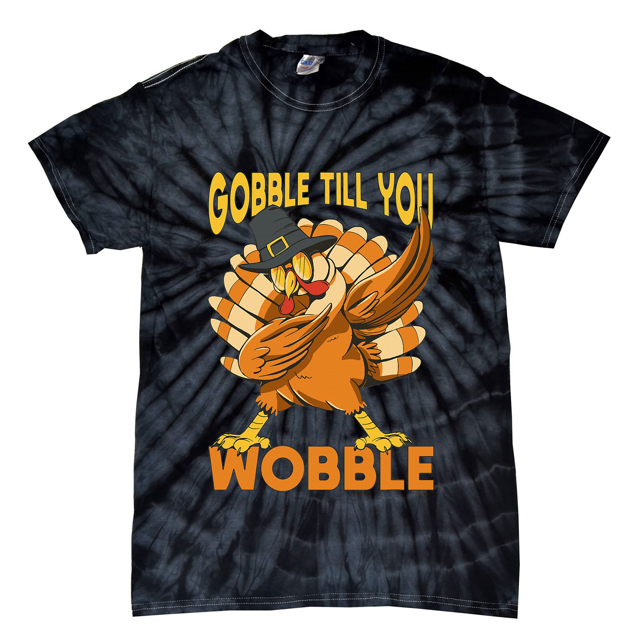Gobble Till You Wobble Turkey Tie-Dye T-Shirt