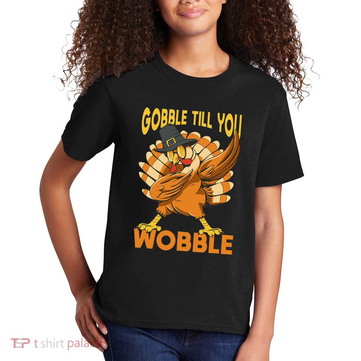 Gobble Till You Wobble Turkey Kids T-Shirt