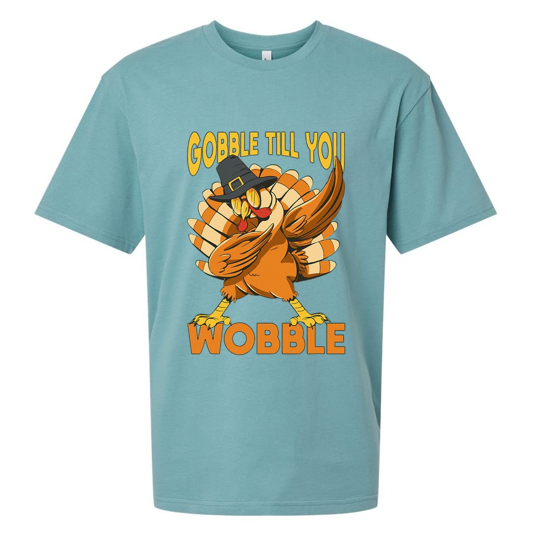 Gobble Till You Wobble Turkey Sueded Cloud Jersey T-Shirt