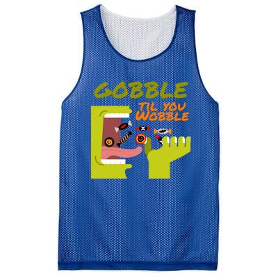 Gobble Til You Wobble Funny Halloween Costume Gift Mesh Reversible Basketball Jersey Tank