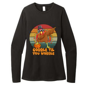 Gobble Til You Wobble Dabbing Turkey Thanksgiving Great Gift Womens CVC Long Sleeve Shirt