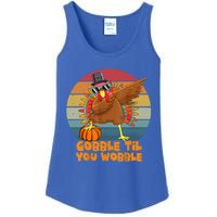 Gobble Til You Wobble Dabbing Turkey Thanksgiving Great Gift Ladies Essential Tank