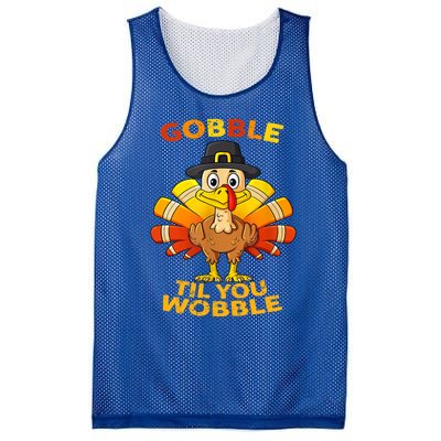 Gobble Til You Wobble Funny Outfit Thanksgiving Great Gift Mesh Reversible Basketball Jersey Tank