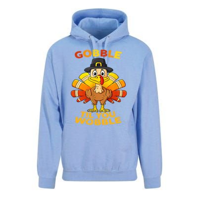 Gobble Til You Wobble Funny Outfit Thanksgiving Great Gift Unisex Surf Hoodie