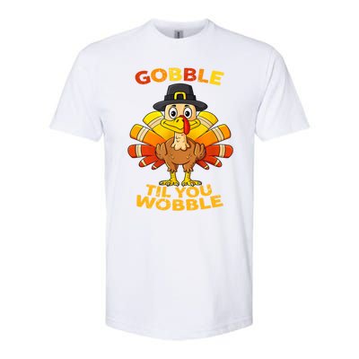 Gobble Til You Wobble Funny Outfit Thanksgiving Great Gift Softstyle CVC T-Shirt