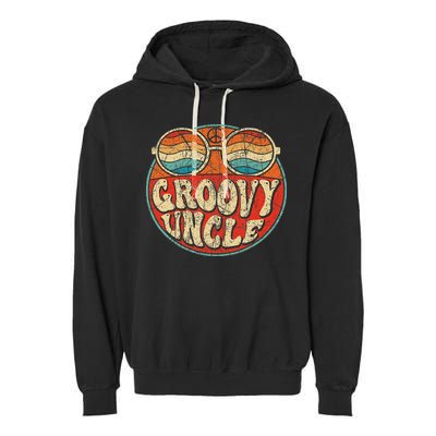 Groovy Uncle 70s Aesthetic Nostalgia 1970's Retro Uncle Garment-Dyed Fleece Hoodie