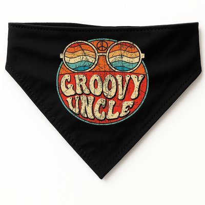 Groovy Uncle 70s Aesthetic Nostalgia 1970's Retro Uncle USA-Made Doggie Bandana