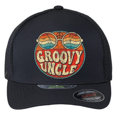 Groovy Uncle 70s Aesthetic Nostalgia 1970's Retro Uncle Flexfit Unipanel Trucker Cap