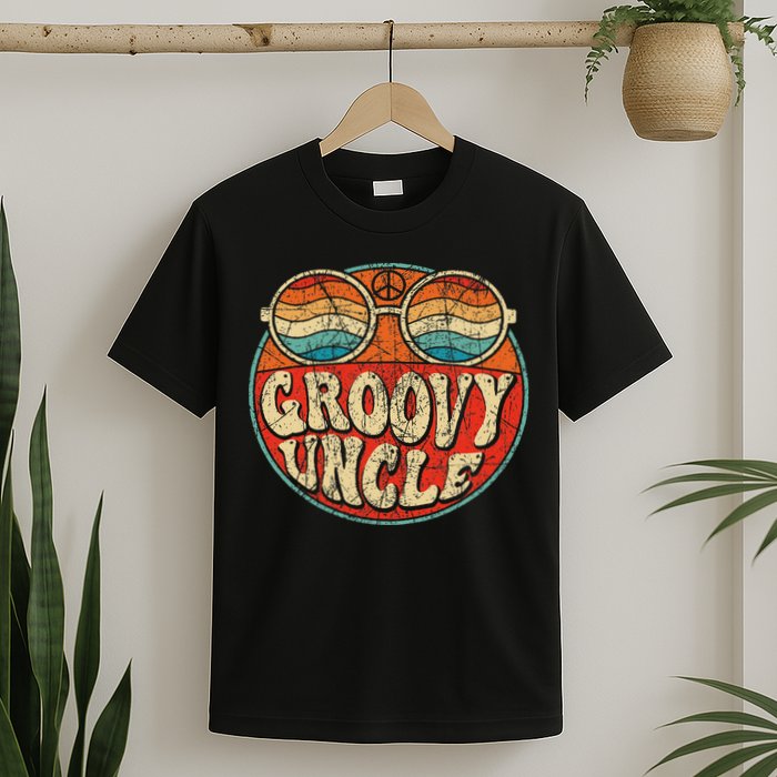 Groovy Uncle 70s Aesthetic Nostalgia 1970's Retro Uncle T-Shirt