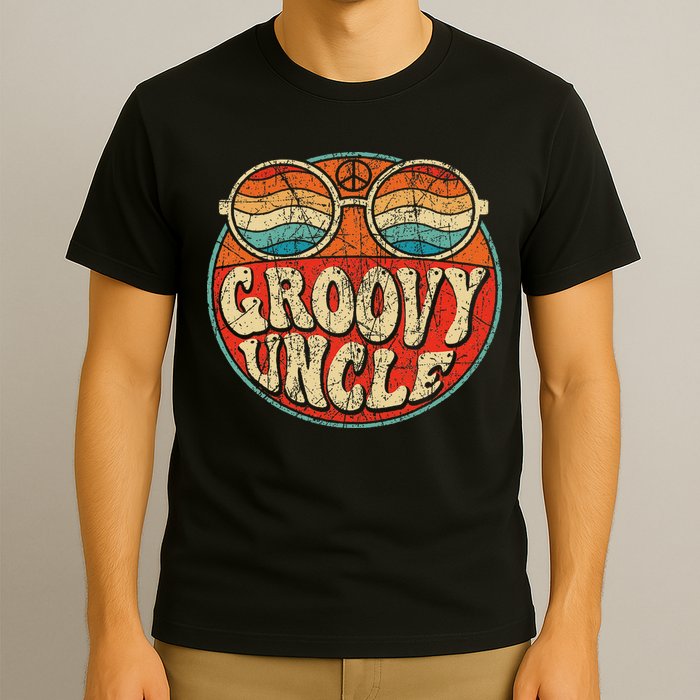 Groovy Uncle 70s Aesthetic Nostalgia 1970's Retro Uncle T-Shirt