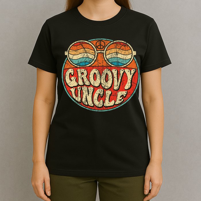 Groovy Uncle 70s Aesthetic Nostalgia 1970's Retro Uncle T-Shirt