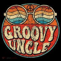 Groovy Uncle 70s Aesthetic Nostalgia 1970's Retro Uncle Drawstring Bag