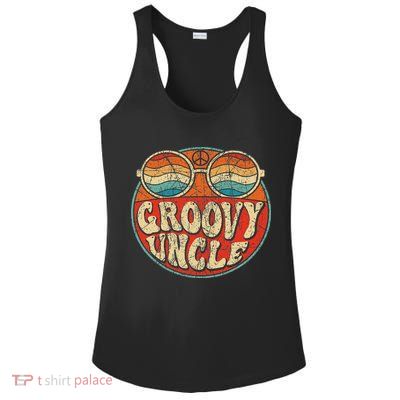 Groovy Uncle 70s Aesthetic Nostalgia 1970's Retro Uncle Ladies PosiCharge Competitor Racerback Tank