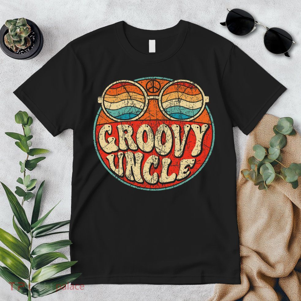 Groovy Uncle 70s Aesthetic Nostalgia 1970's Retro Uncle Premium T-Shirt