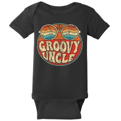 Groovy Uncle 70s Aesthetic Nostalgia 1970's Retro Uncle Baby Bodysuit