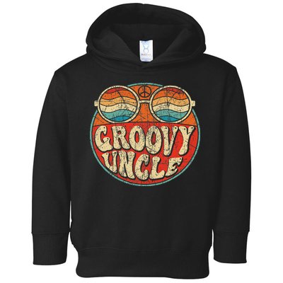 Groovy Uncle 70s Aesthetic Nostalgia 1970's Retro Uncle Toddler Hoodie