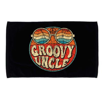 Groovy Uncle 70s Aesthetic Nostalgia 1970's Retro Uncle Microfiber Hand Towel