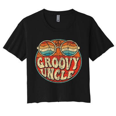 Groovy Uncle 70s Aesthetic Nostalgia 1970's Retro Uncle Crop Top