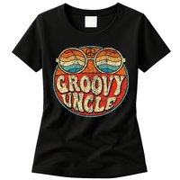 Groovy Uncle 70s Aesthetic Nostalgia 1970's Retro Uncle Womens T-Shirt