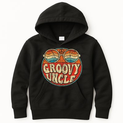 Groovy Uncle 70s Aesthetic Nostalgia 1970's Retro Uncle Kids Hoodie