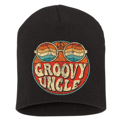 Groovy Uncle 70s Aesthetic Nostalgia 1970's Retro Uncle Short Acrylic Beanie
