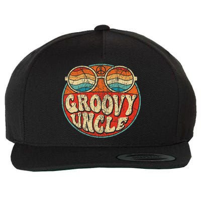 Groovy Uncle 70s Aesthetic Nostalgia 1970's Retro Uncle Wool Snapback Cap