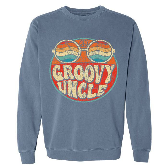 Groovy Uncle 70s Aesthetic Nostalgia 1970's Retro Uncle Garment-Dyed Sweatshirt