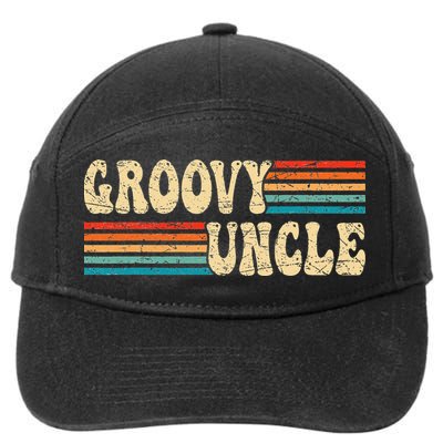 Groovy Uncle 70s Aesthetic Nostalgia 1970's Retro Uncle 7-Panel Snapback Hat