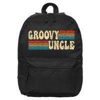 Groovy Uncle 70s Aesthetic Nostalgia 1970's Retro Uncle 16 in Basic Backpack
