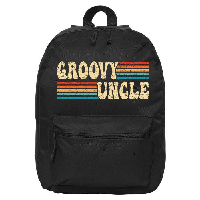 Groovy Uncle 70s Aesthetic Nostalgia 1970's Retro Uncle 16 in Basic Backpack