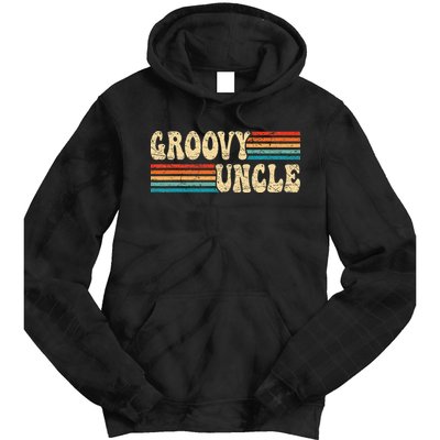 Groovy Uncle 70s Aesthetic Nostalgia 1970's Retro Uncle Tie Dye Hoodie