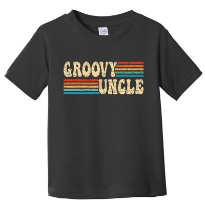 Groovy Uncle 70s Aesthetic Nostalgia 1970's Retro Uncle Toddler T-Shirt