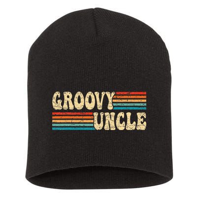 Groovy Uncle 70s Aesthetic Nostalgia 1970's Retro Uncle Short Acrylic Beanie