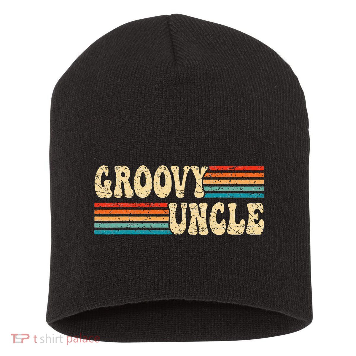 Groovy Uncle 70s Aesthetic Nostalgia 1970's Retro Uncle Short Acrylic Beanie