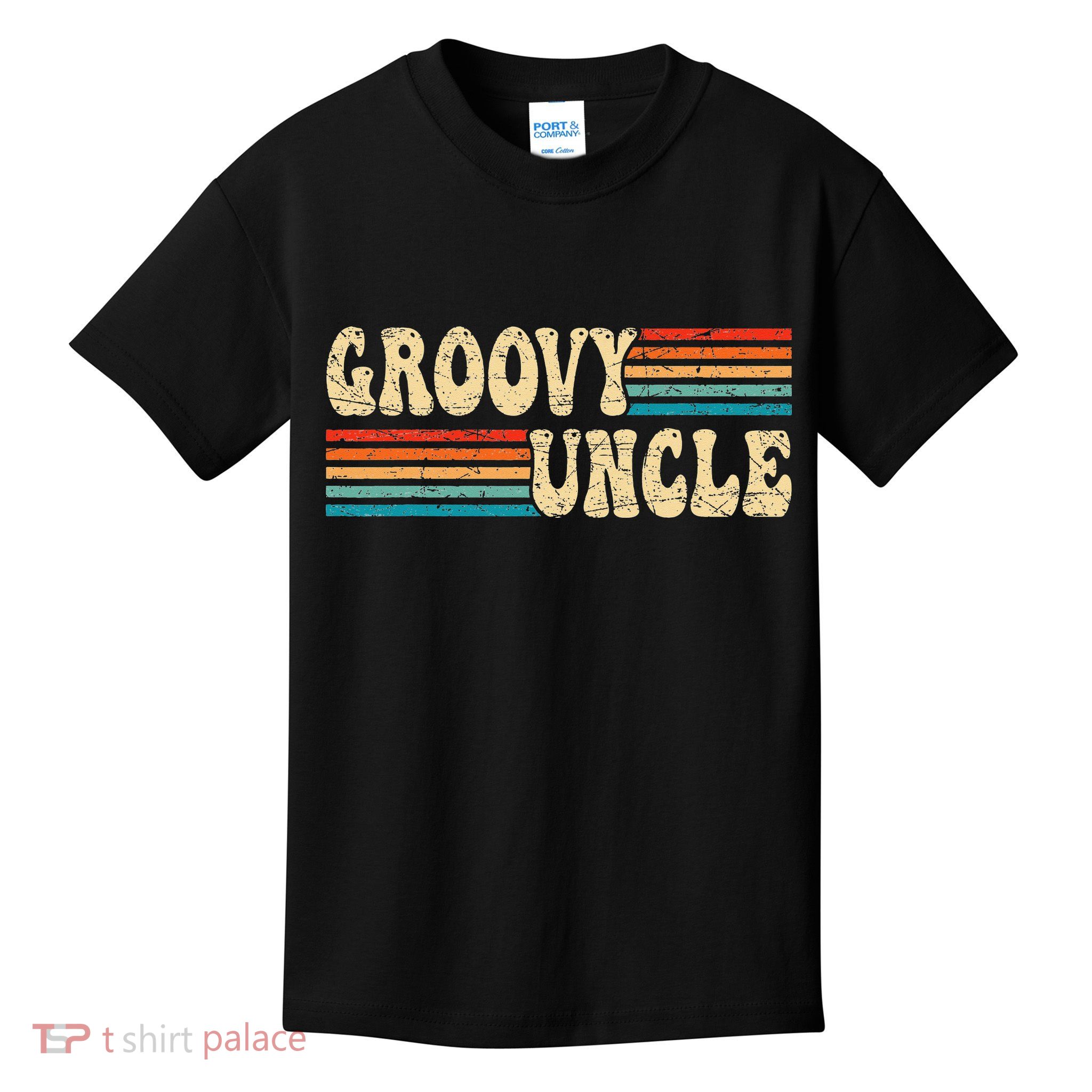 Groovy Uncle 70s Aesthetic Nostalgia 1970's Retro Uncle Kids T-Shirt