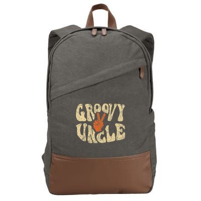Groovy Uncle 70s Aesthetic Nostalgia 1970's Retro Uncle Cotton Canvas Backpack