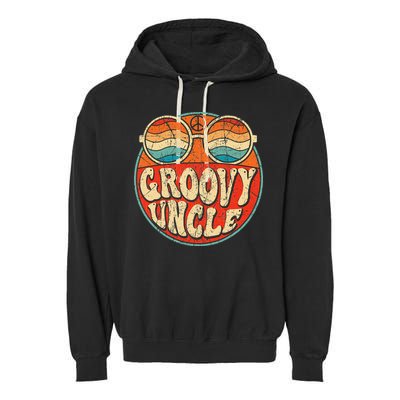 Groovy Uncle 70s Aesthetic Nostalgia 1970's Retro Uncle Garment-Dyed Fleece Hoodie