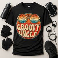 Groovy Uncle 70s Aesthetic Nostalgia 1970's Retro Uncle Cooling Performance Crew T-Shirt