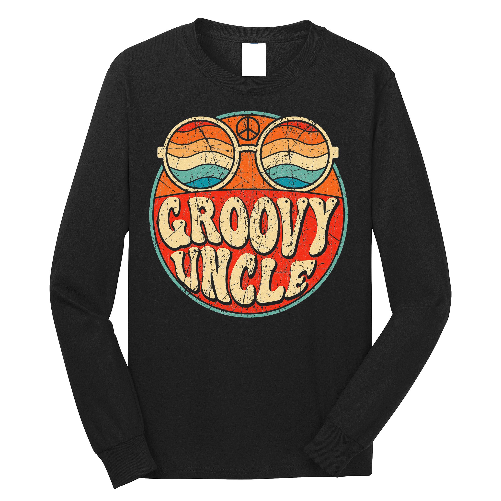 Groovy Uncle 70s Aesthetic Nostalgia 1970's Retro Uncle Long Sleeve Shirt
