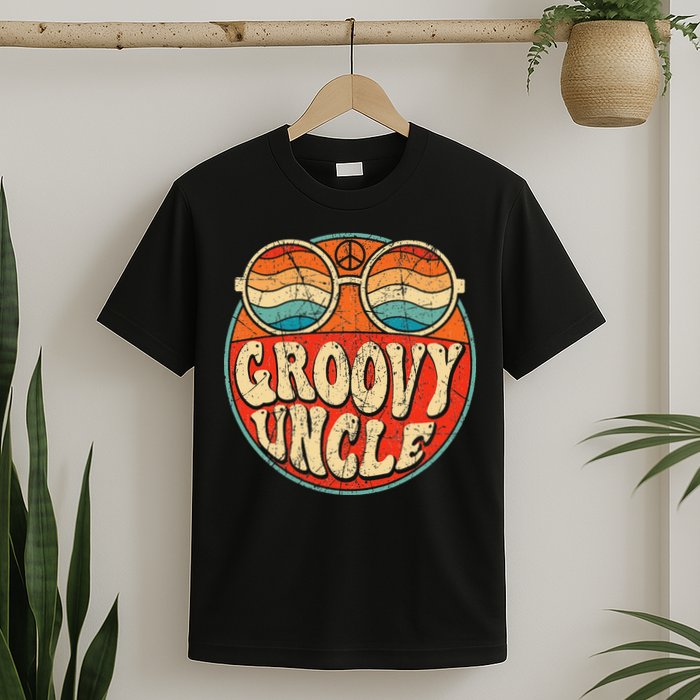 Groovy Uncle 70s Aesthetic Nostalgia 1970's Retro Uncle T-Shirt